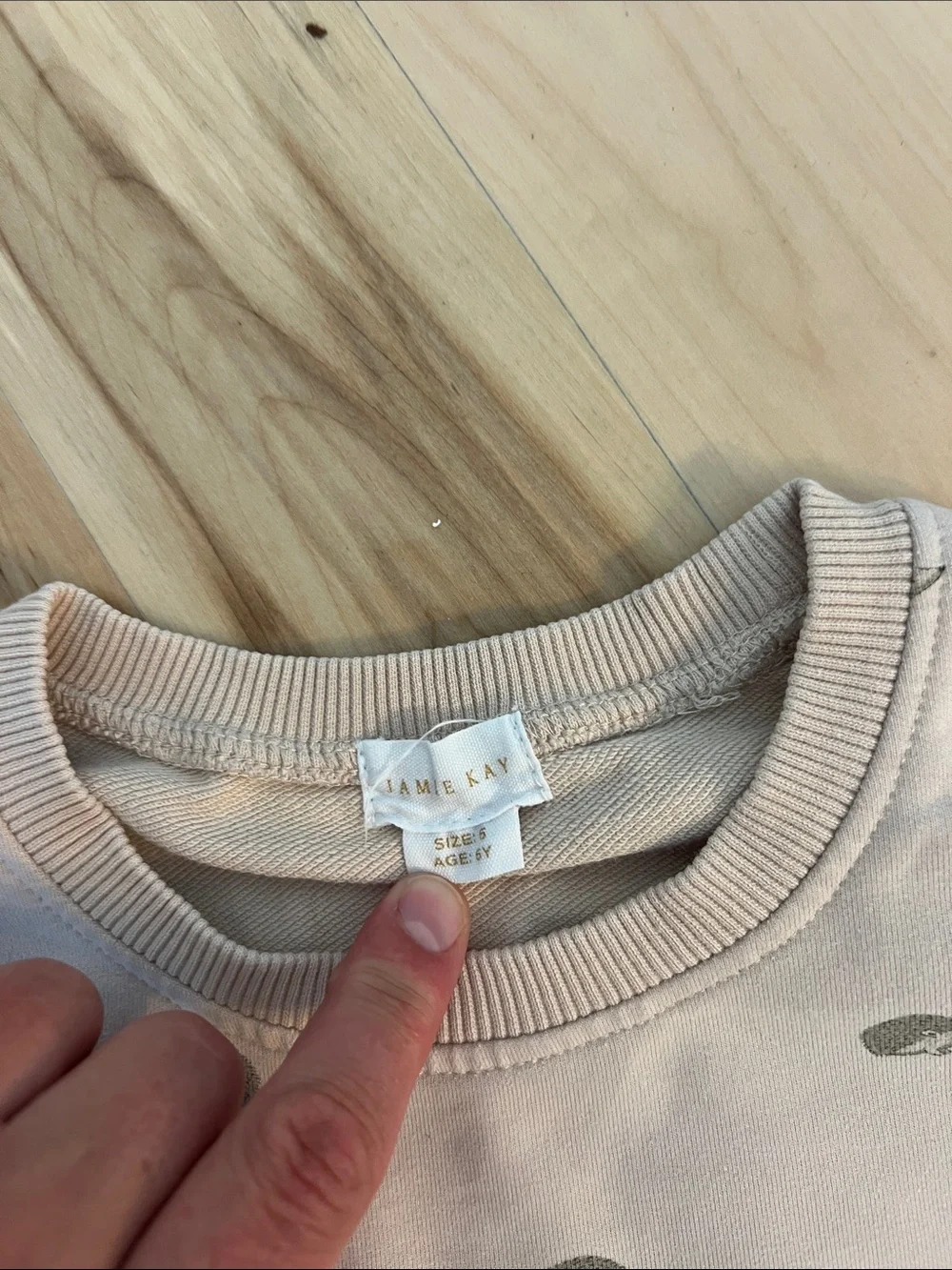 Jamie Kay Beige Sweatshirt & Jogger Set with Gray      Hedgehog Print